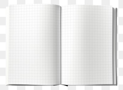 PNG open grid notebook pages, transparent background