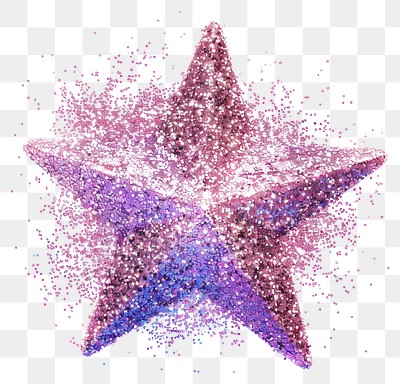 PNG  Sparkling pink purple star