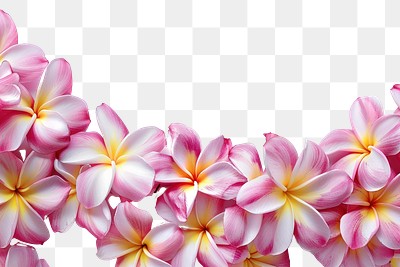 PNG Vibrant pink plumeria flowers border