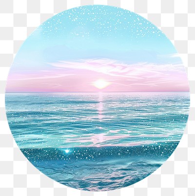 Serene pastel ocean sunset