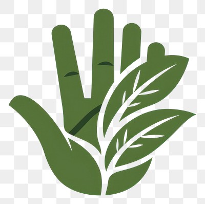 PNG  Eco-friendly hand leaf illustration