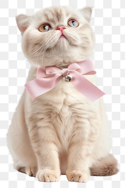 PNG  Adorable cat with pink bow