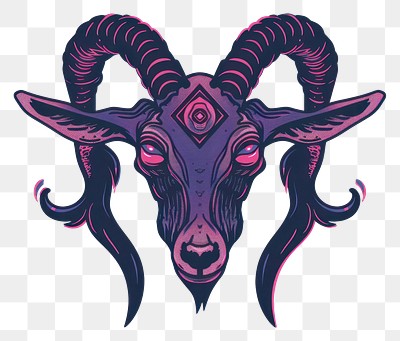 PNG Mystical goat head illustration