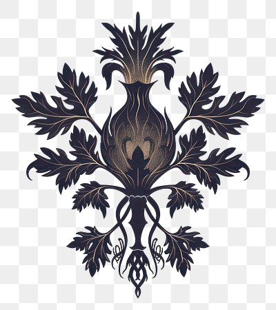 PNG Intricate floral dark symmetrical design