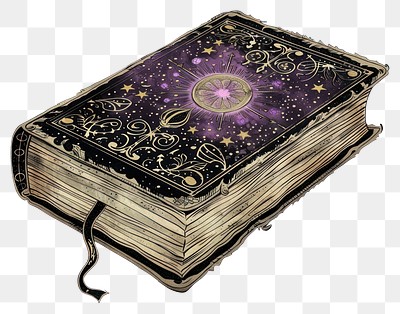 PNG Mystical enchanted book with stars