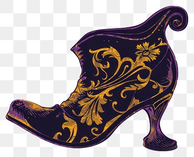 PNG Vintage ornate high-heeled shoe