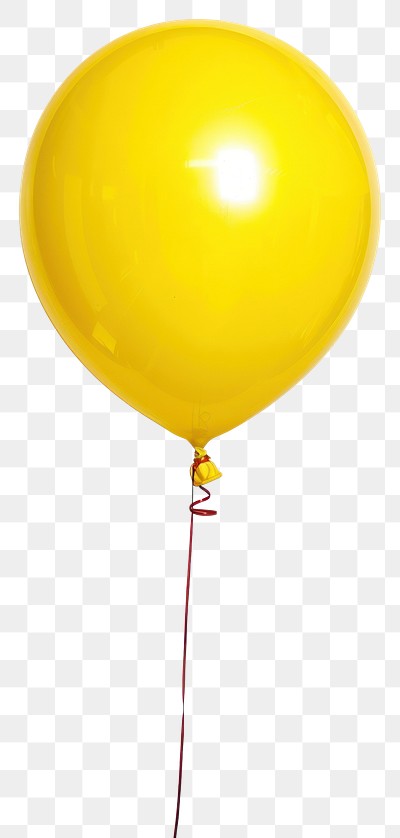 PNG Bright yellow balloon against white