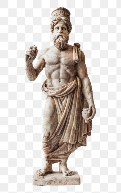 PNG Ancient marble statue of Zeus