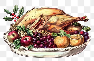 PNG Festive holiday dinner illustration