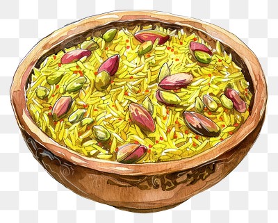 PNG Vibrant Indian rice dish illustration