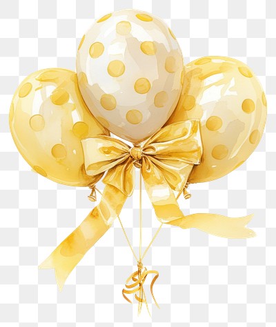 PNG Yellow polka dot balloons