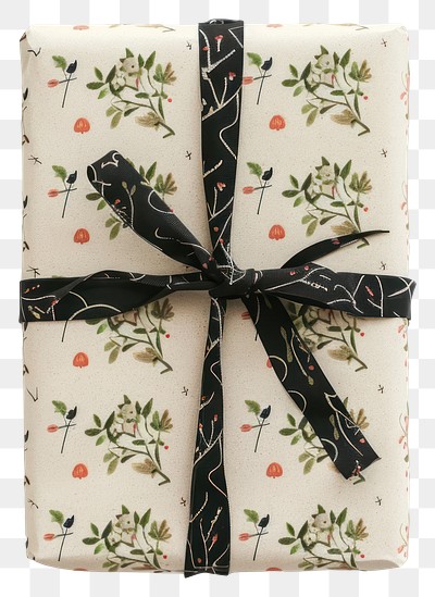 PNG Elegant floral gift wrapping paper