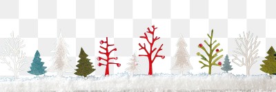 PNG  Colorful winter forest illustration