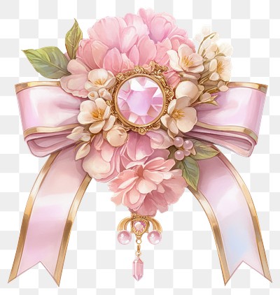 Elegant floral ribbon brooch