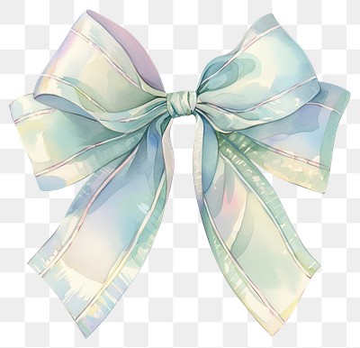 Elegant pastel watercolor ribbon bow