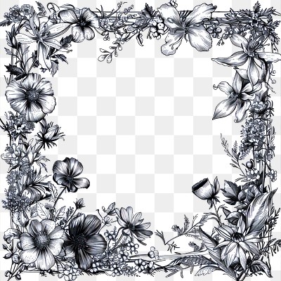 PNG Elegant floral frame illustration