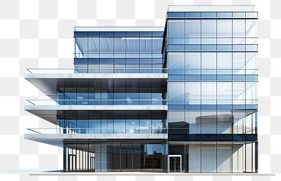 PNG Modern glass office building exterior