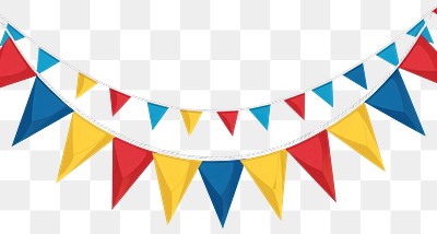 PNG Colorful festive triangle bunting illustration