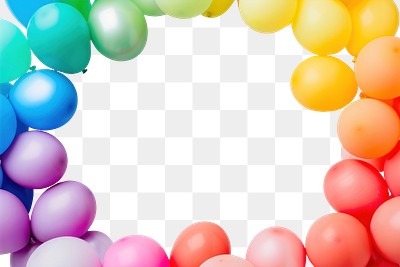 PNG Colorful balloons background frame