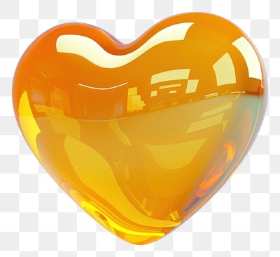 PNG Glossy orange heart shape