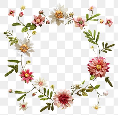 PNG Delicate floral wreath design