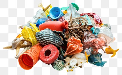 PNG Colorful plastic ocean debris