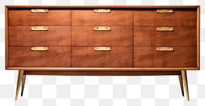 PNG Elegant wooden mid-century dresser