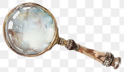 PNG Dark academia magnifying glass smoke pipe.