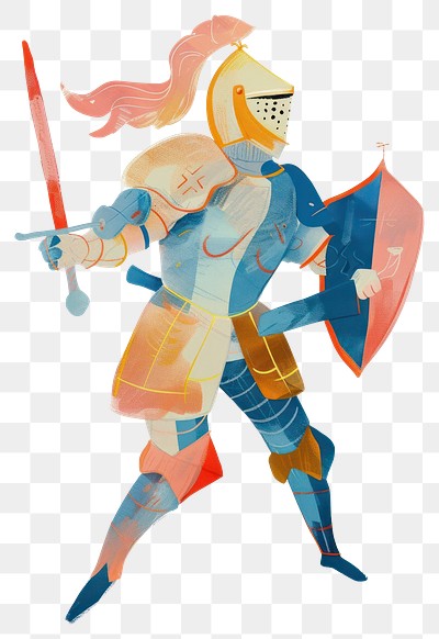 Colorful knight illustration fantasy