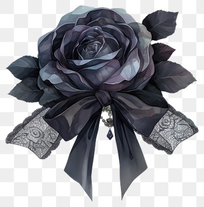 PNG  Elegant dark rose illustration