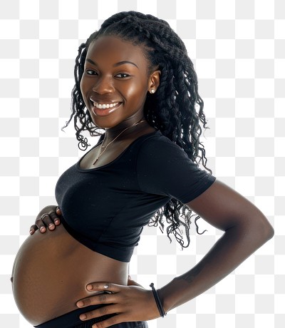 PNG Pregnant black woman happy photo photography.