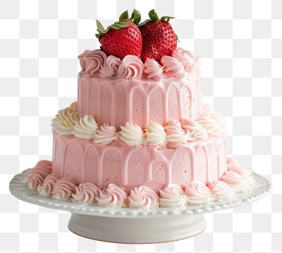 PNG Elegant pink strawberry cake