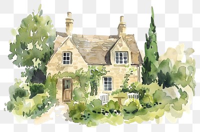 PNG Charming countryside cottage illustration