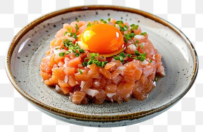 PNG Fresh salmon tartare with egg