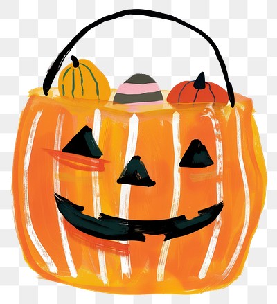 Colorful Halloween pumpkin basket illustration