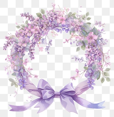 PNG Purple coquette frame chandelier blossom flower.