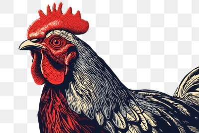 PNG rooster head illustration, transparent background