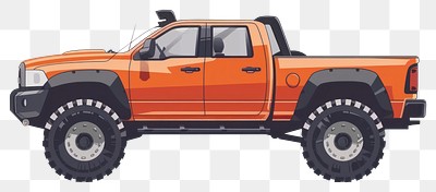 Orange off-road pickup truck illustration