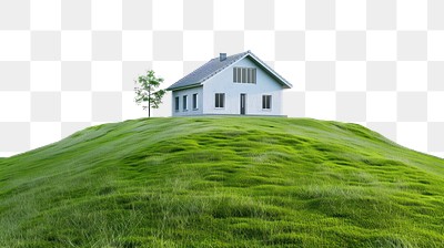 PNG House on the hill grass architecture countryside.