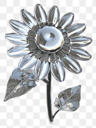 PNG Shiny metallic sunflower illustration art