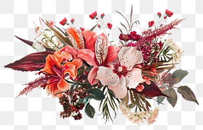 PNG Vibrant floral bouquet illustration