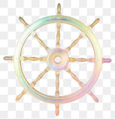 PNG Colorful nautical ship wheel