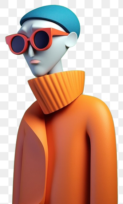 PNG Stylish 3D character with sunglasses