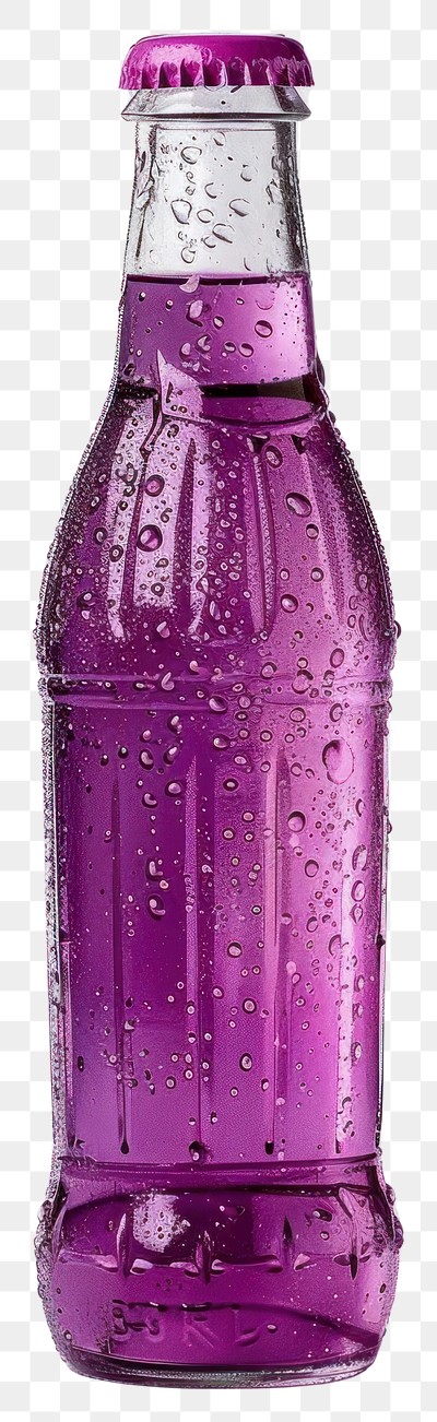 PNG  Purple soda bottle with condensation