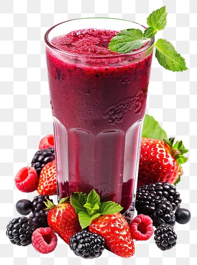 PNG Refreshing berry smoothie with mint