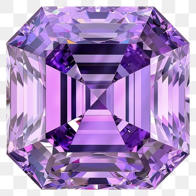 PNG Radiant purple gemstone with facets