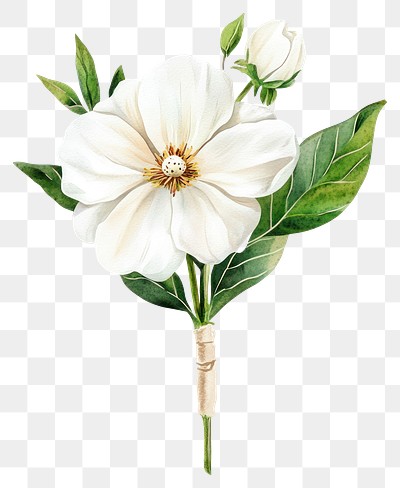 PNG Elegant white flower illustration