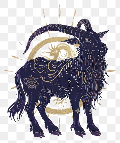 PNG Capricorn zodiac mystical illustration