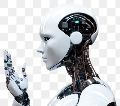 Artificial intelligence robot cyborg female person adult.