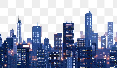 PNG Skyscrapers cityscape architecture illustration.